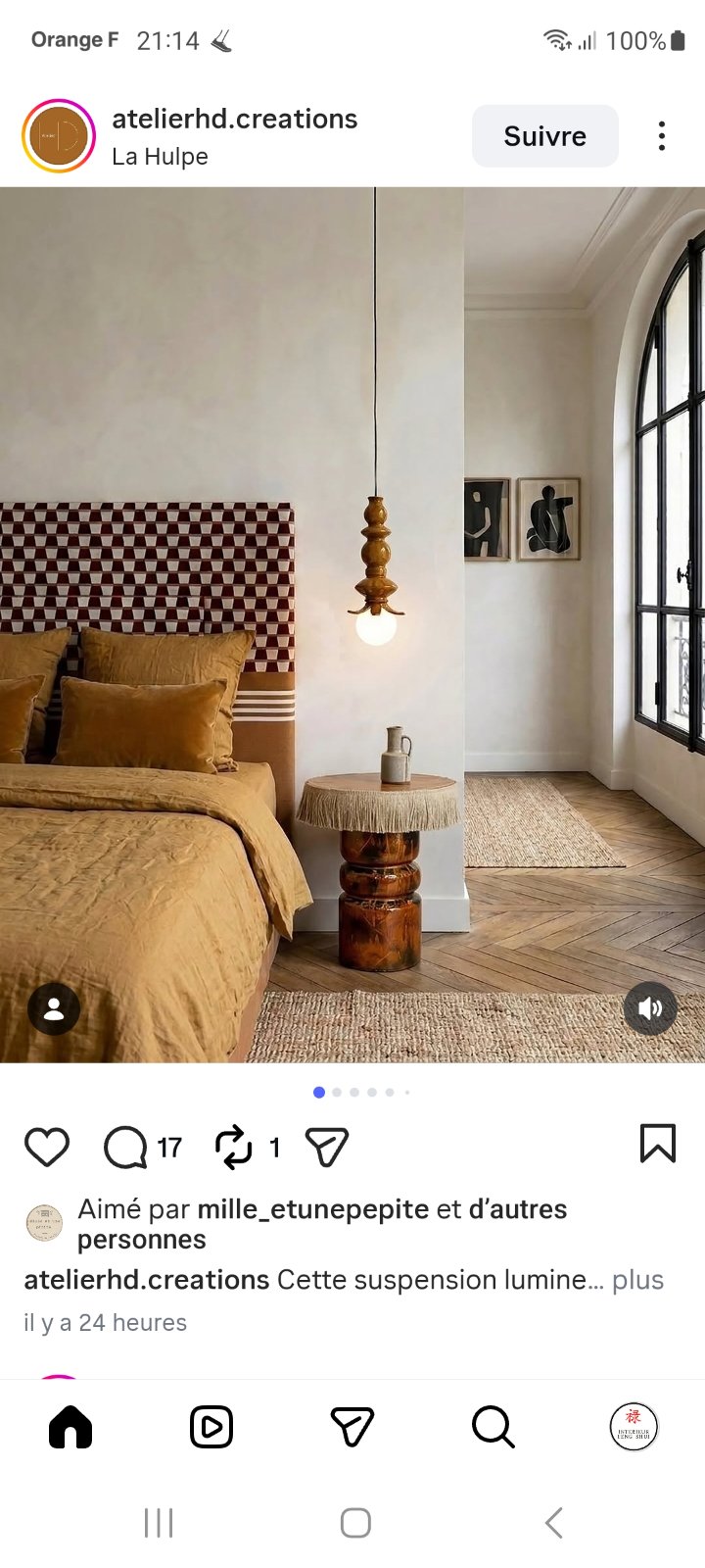 Ocre & Damier Géométrique