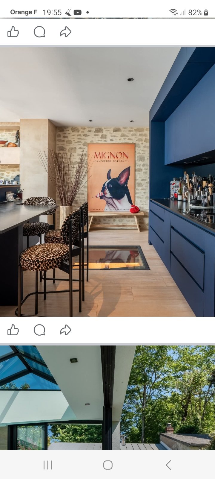 Bleu Minimaliste & Léopard