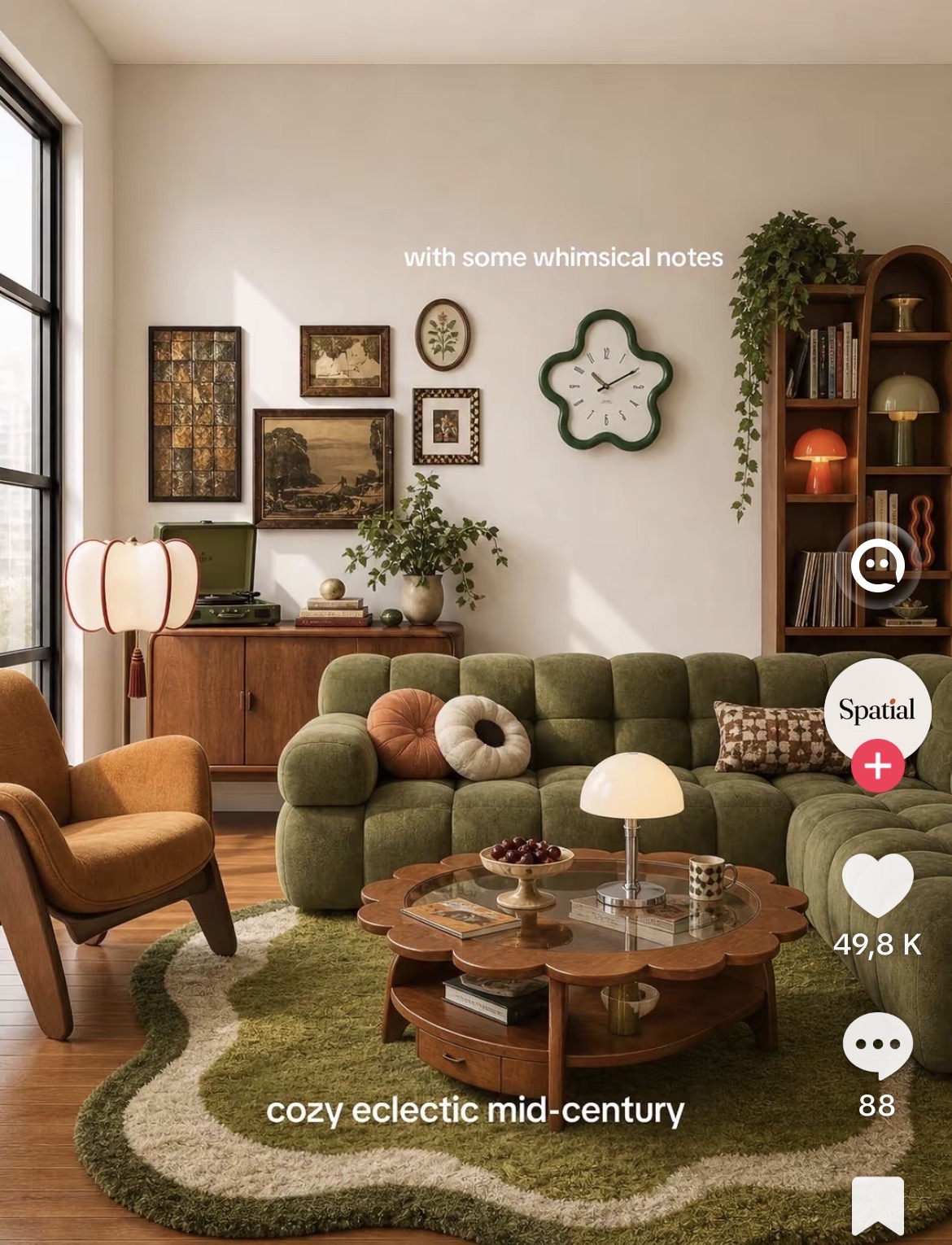 Bubble Chic Vintage Vert — Mid-century, Bubble