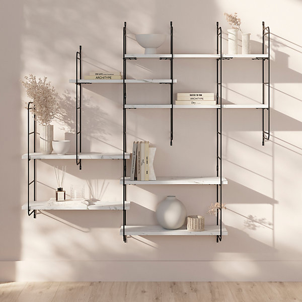 Tablette de rangement en marbre blanc par Style luxe minimaliste — Beyit