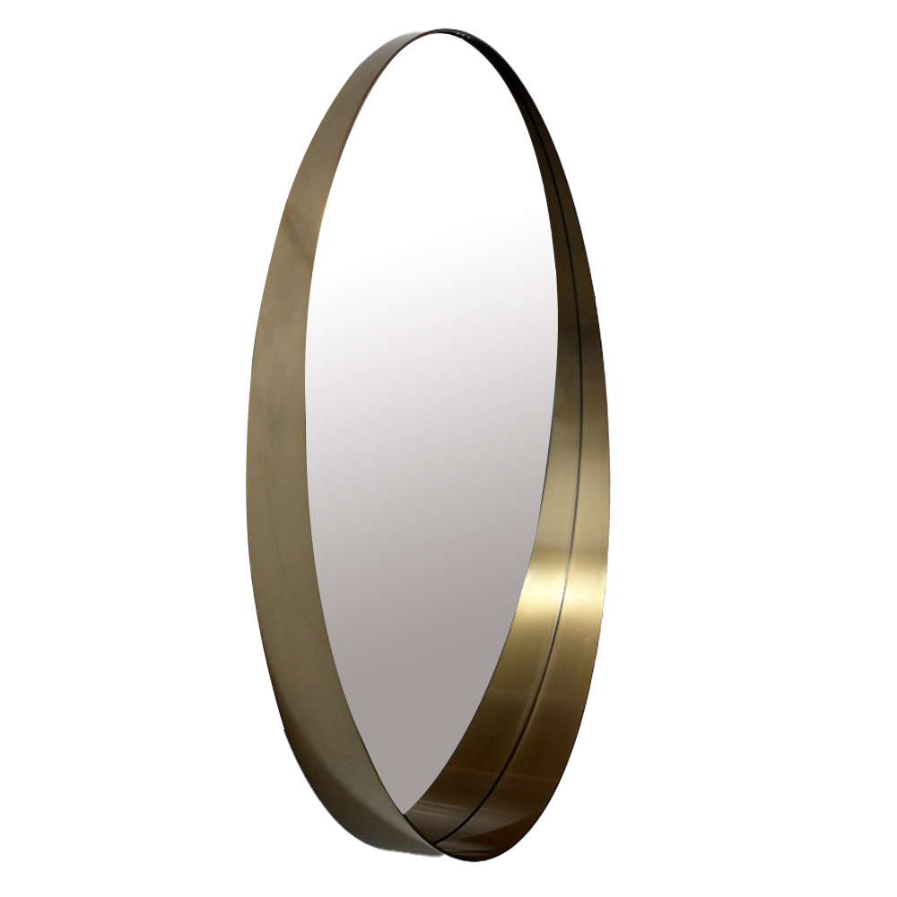 Miroir rond cadre laiton di Style Gio Ponti — Beyit