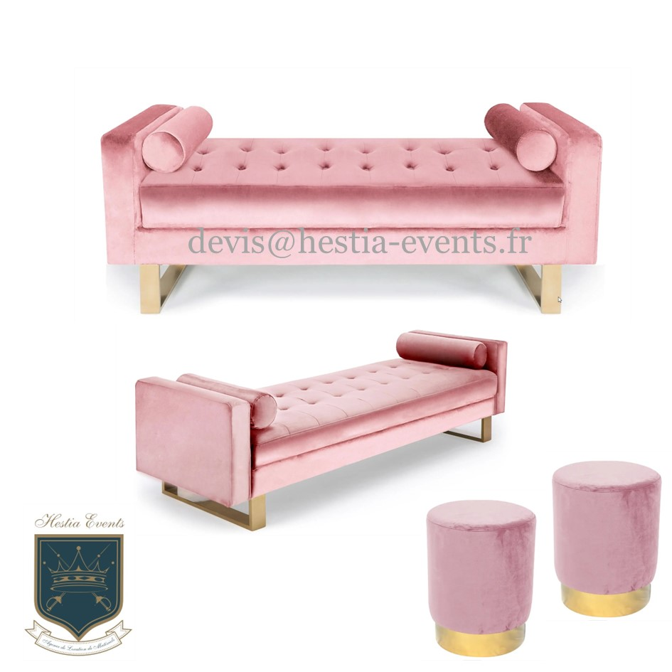 Banquette velours rose di Sarah Lavoine — Beyit