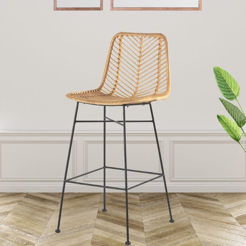 Chaise de bar en rotin tressé di Style wicker industriel — Beyit